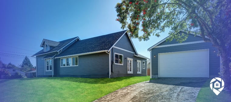 Detached ADU behind a Los Angeles home with garage and backyard space.
