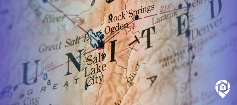 Vintage-style close-up map of the western United States.
