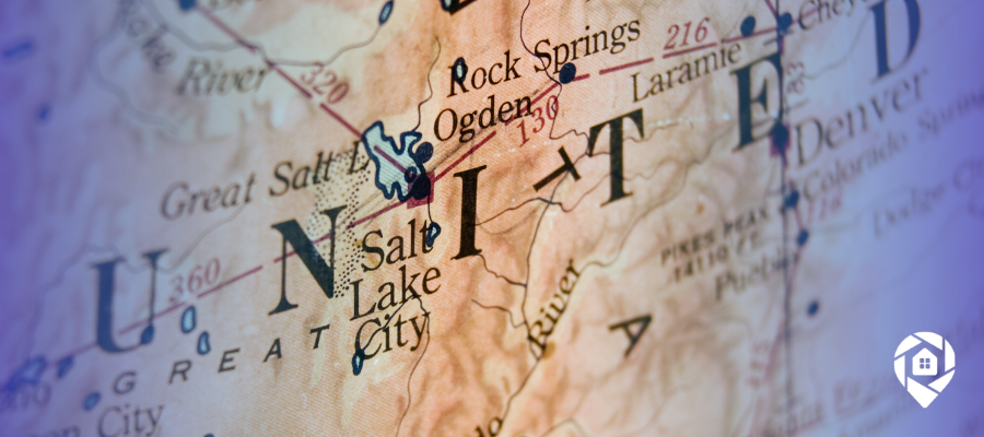 Vintage-style close-up map of the western United States.