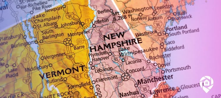 New Hampshire on the map