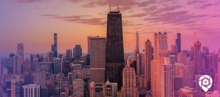 Chicago at sunset