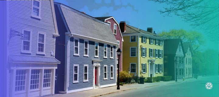 Row of houses in Massachusetts
