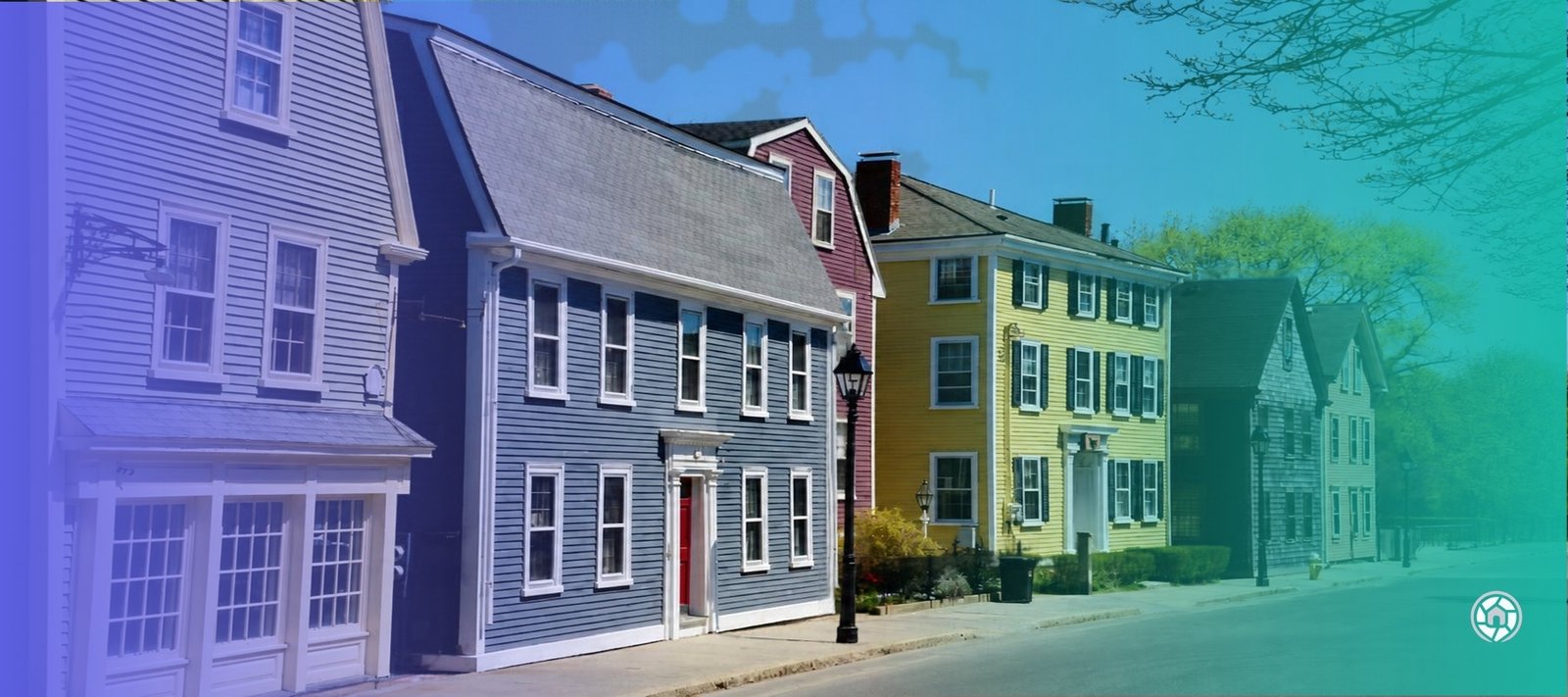 Row of houses in Massachusetts
