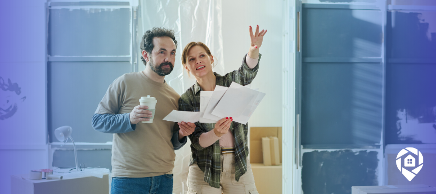 Real estate investors reviewing renovation plans for faster property upgrades.