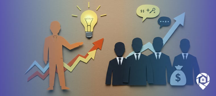 Illustration of real estate investor types, CEO, Freedom, Hobby, showing business growth and strategy paths.