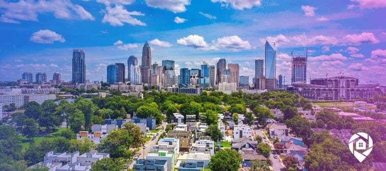 Skyline of Charlotte, NC for tax lien investments.