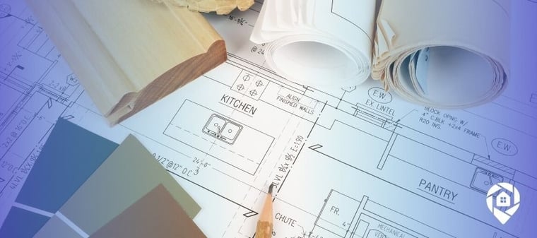 Renovation blueprints and materials used in Offerpad’s Renovation-as-a-Service for real estate investors.