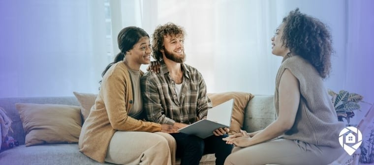 Real estate investor meeting with motivated sellers to discuss off-market property solutions.
